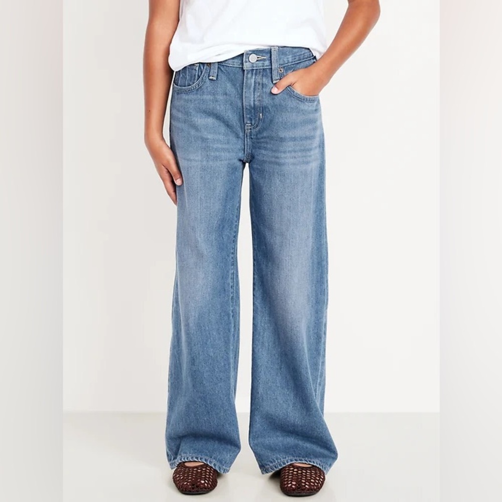 NWT! Old Navy Baggy Straight-Leg Jeans for Girls - Size 18 🩷